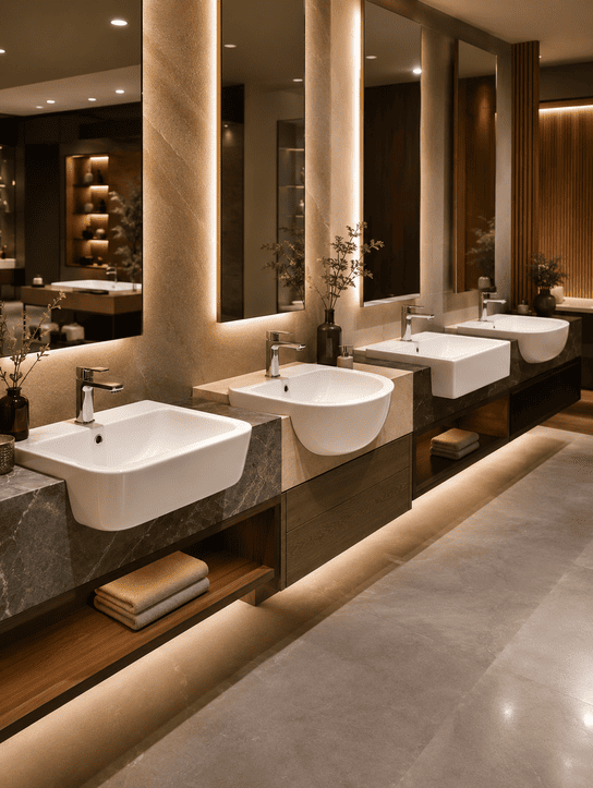 Semi-Recessed Basins